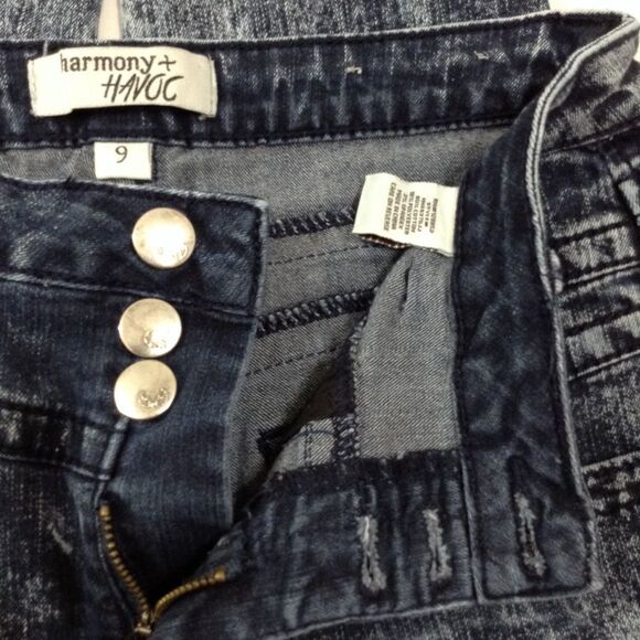 Harmony + Havoc Acid Washed Skinny Jeans Size 9 - Picture 2 of 7